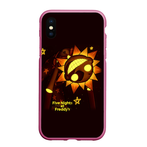 Чехол для iPhone XS Max матовый с принтом Five Nights at Freddy's Security Breach - Воспитатель Солнце Daycare Attendant, вид спереди #2