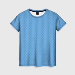 Женская футболка 3D Вязаный узор голубого цвета