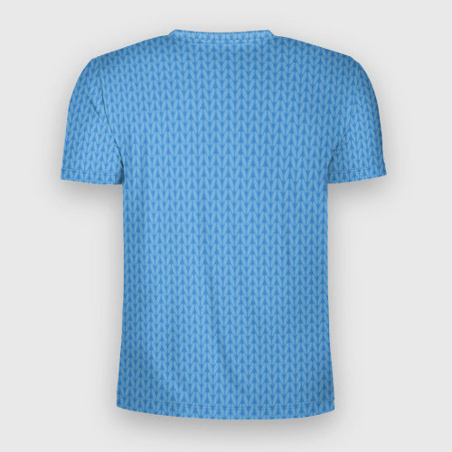 Мужская футболка 3D Slim Вязаный узор голубого цвета, цвет 3D печать - фото 2