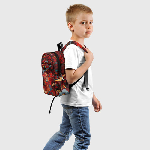 Детский рюкзак 3D с принтом Инстинкт Самурая, вид сзади #1