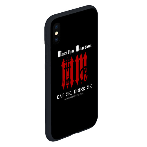Чехол для iPhone XS Max матовый с принтом Marilyn Manson MM, вид сбоку #3