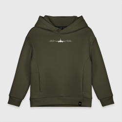 Детское худи Oversize хлопок Самолеты в ритме моего сердца