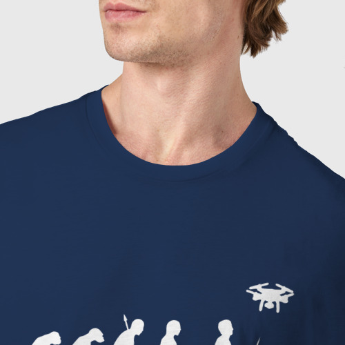 Мужская футболка хлопок Эволюция дроновода , цвет темно-синий - фото 6