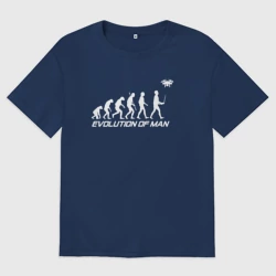 Женская футболка хлопок Oversize Эволюция дроновода 
