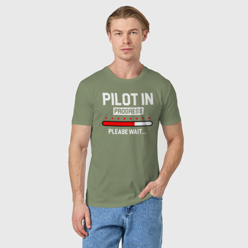 Мужская футболка хлопок Pilot In Progress, цвет авокадо - фото 3