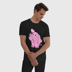 Мужская пижама хлопок Розовый слонёнок - фото 2
