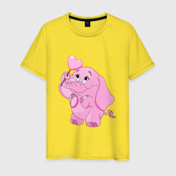 Мужская футболка хлопок Розовый слонёнок