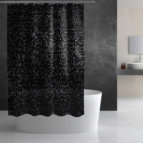 Штора 3D для ванной Пиксельный паттерн Минимализм - фото 2