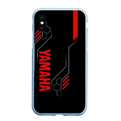 Чехол для iPhone XS Max матовый Yamaha - технологии красный, цвет голубой