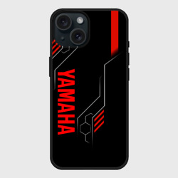 Чехол силиконовый для Apple iPhone 15 матовый Yamaha - технологии красный