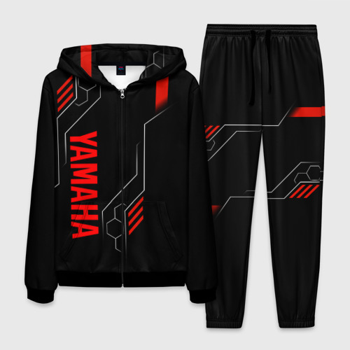 Мужской костюм 3D Yamaha - технологии красный, цвет черный