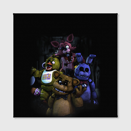 Холст квадратный Five Nights at Freddy's - FNAF персонажи игры, цвет 3D печать - фото 2