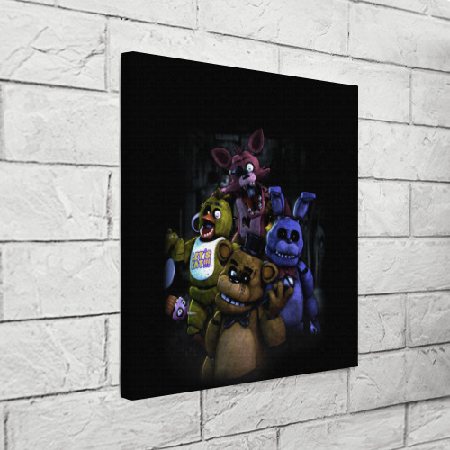 Холст квадратный Five Nights at Freddy's - FNAF персонажи игры, цвет 3D печать - фото 3