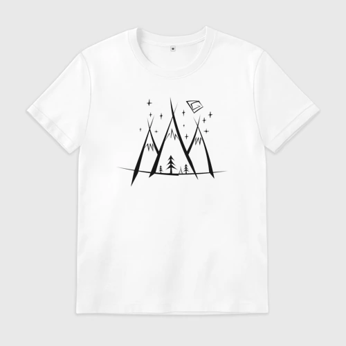 Мужская футболка хлопок с принтом Наскальные Походы, вид спереди #2