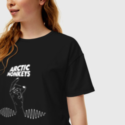 Женская футболка хлопок Oversize Arctic Monkeys mardy bum - фото 2