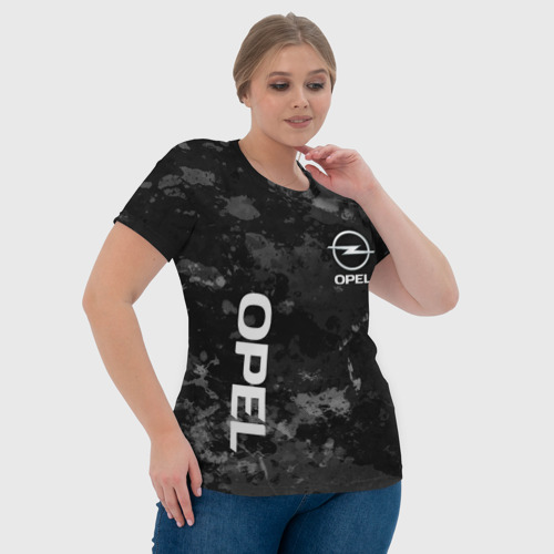 Женская футболка 3D Opel Опель серый фон, цвет 3D печать - фото 6