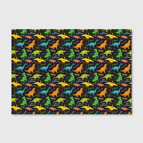Холст прямоугольный Разноцветные Динозавры, цвет 3D печать - фото 2