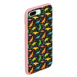 Чехол для iPhone 7Plus/8 Plus матовый Разноцветные Динозавры - фото 2