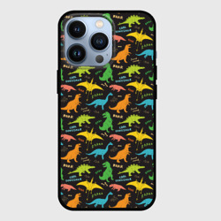 Чехол для iPhone 13 Pro Разноцветные Динозавры
