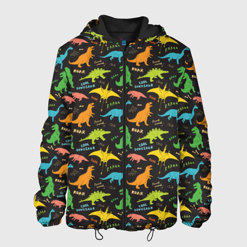Мужская куртка 3D Разноцветные Динозавры, цвет 3D печать