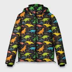 Мужская зимняя куртка 3D Разноцветные Динозавры