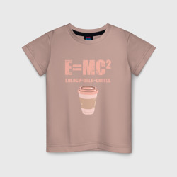 Детская футболка хлопок E=MC2 кофе