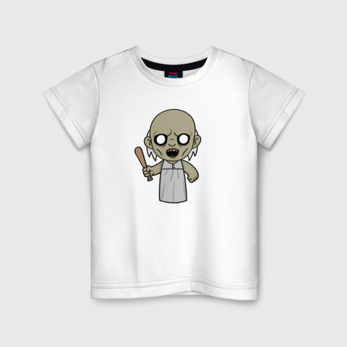 Детская футболка хлопок Бабулька, цвет белый