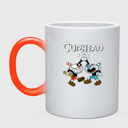 Кружка хамелеон Cuphead  веселые чашечки