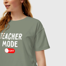 Женская футболка хлопок Oversize Учительский мод отключен - фото 2