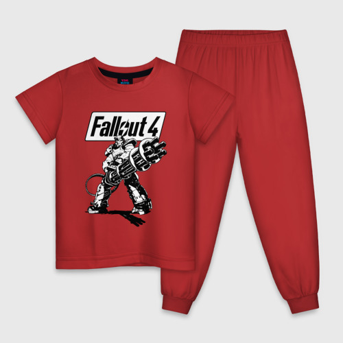 Детская пижама хлопок с принтом Fallout 4 / Hero!, вид спереди #2