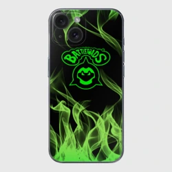Чехол для iPhone 15 силиконовый с защитой камеры Battletoads боевые жабы огонь