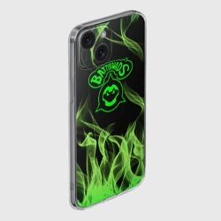 Чехол для iPhone 15 силиконовый с защитой камеры Battletoads боевые жабы огонь - фото 2