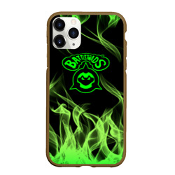 Чехол для iPhone 11 Pro Max матовый Battletoads боевые жабы огонь