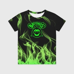 Детская футболка 3D Battletoads боевые жабы огонь