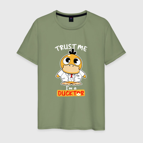 Мужская футболка хлопок I'm Ducktor, цвет авокадо