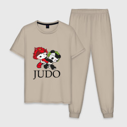 Мужская пижама хлопок Панды дзюдоисты Panda judo