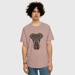 Мужская футболка хлопок Oversize Indian elephant - фото 2