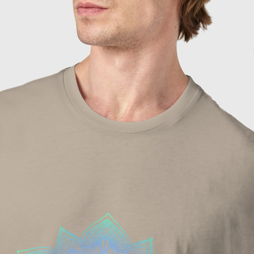 Мужская футболка хлопок Namaste mandala, цвет миндальный - фото 6