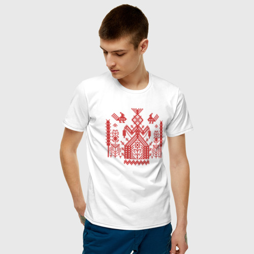 Мужская футболка хлопок Богиня Судьбы Макошь, цвет белый - фото 3