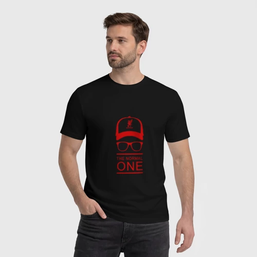 Мужская футболка хлопок с принтом Klopp - Normal One, фото на моделе #1