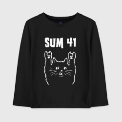 Детский лонгслив хлопок Sum41 рок кот