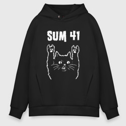 Мужское худи Oversize хлопок Sum41 рок кот