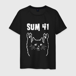 Sum41 рок кот – Футболка из хлопка с принтом купить со скидкой в -20%