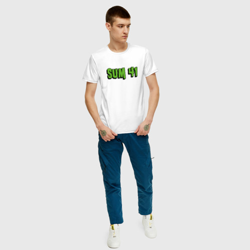 Мужская футболка хлопок SUM41 LOGO, цвет белый - фото 5