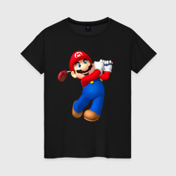 Женская футболка хлопок Марио - крутейший гольфист Super Mario
