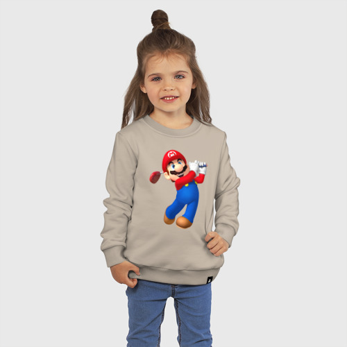 Детский свитшот хлопок с принтом Марио - крутейший гольфист / Super Mario, фото на моделе #1