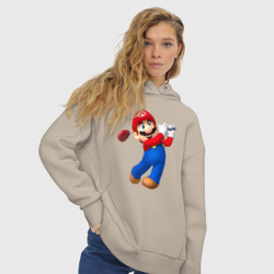 Женское худи Oversize хлопок Марио - крутейший гольфист Super Mario - фото 2