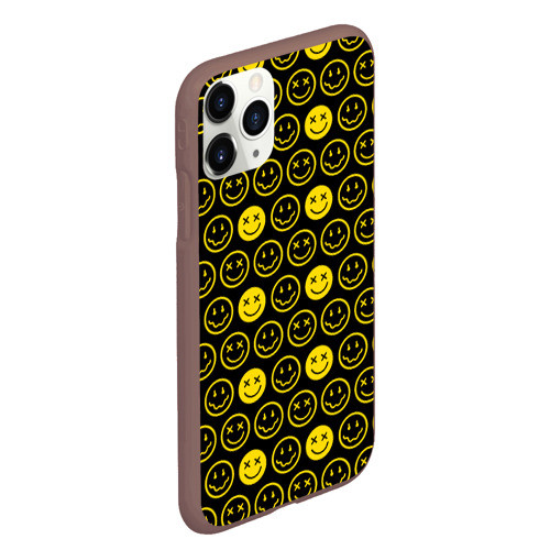 Чехол для iPhone 11 Pro Max матовый Nirvana смайлики, цвет коричневый - фото 3