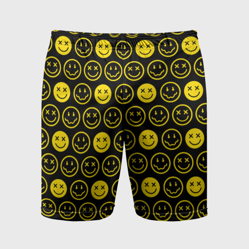 Мужские шорты спортивные с принтом Nirvana (смайлики), вид спереди #2