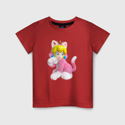 Детская футболка хлопок Принцесса Персик - кошка Super Mario 3D Land